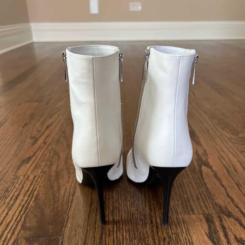 Michael Kors White Pointed Toe Ankle Boots